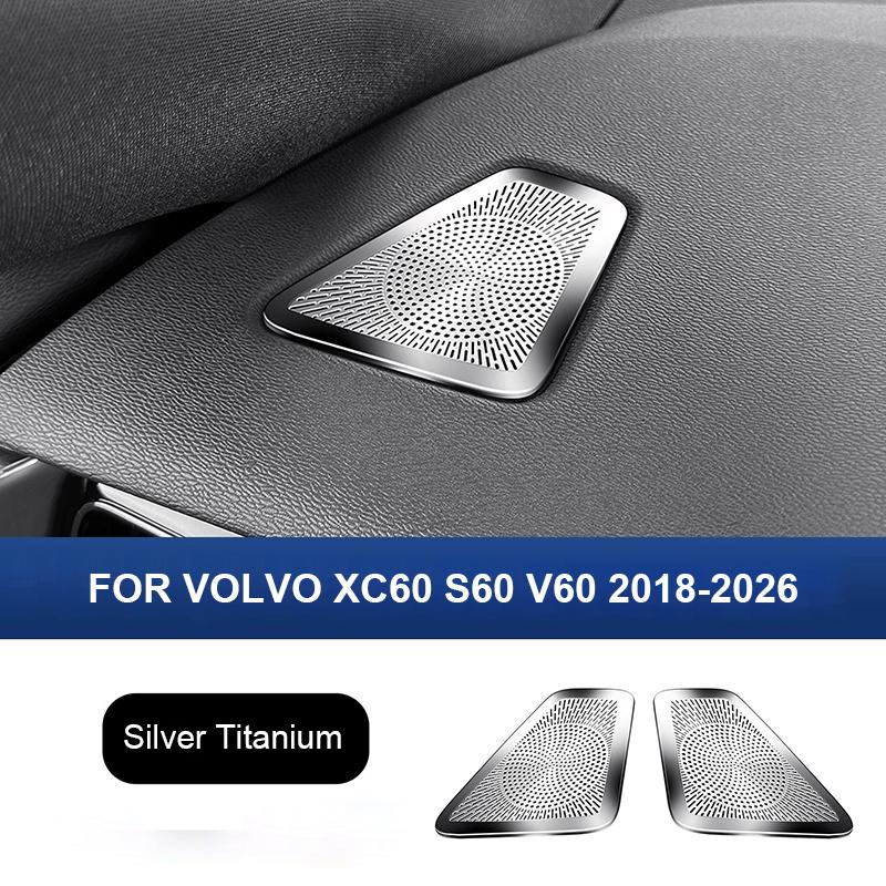 2pcs/set Stainless Steel Dashboard Air Conditioning Vent Frame Decorative Cover Trim Frame for Volvo XC60 S60 V60 2018-2026