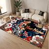 Koi Fish Theme Soft Crystal Velvet Rug Custom Name & Text Print Non Slip Floor Rug for Bedroom Living Room