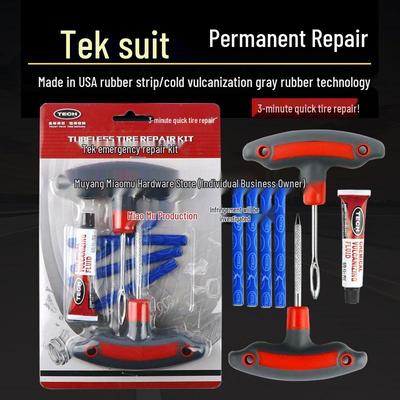 Tek Tire Repair Kit: Vacuum Glue Strips for Cars & Motorcycles - Electric & Battery Car Vulcanized Tire Fix