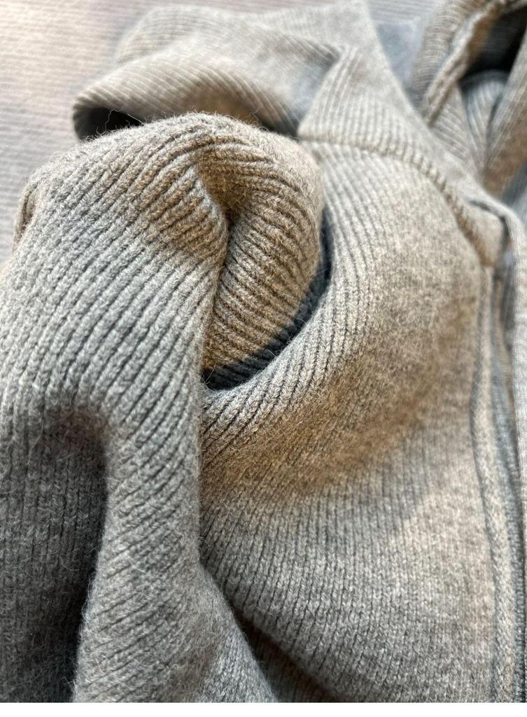 Women's Loose Hooded Knit Cardigan - Thick, Soft Double Zipper Jacket for Spring/Autumn