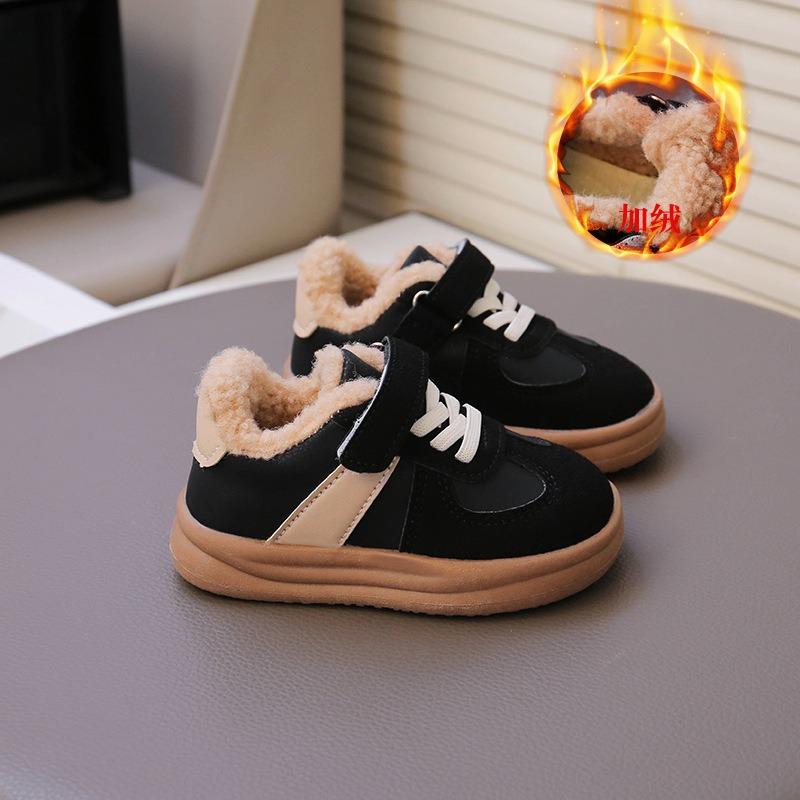 Korean Version of Children's Cotton Shoes Winter New Boys' Lamb Wool Velvet Warm Winter Shoes Girls' Baby Two Cotton Shoes