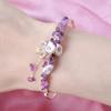 New Style Sweet Honeybee Purple Crystal & Natural Freshwater Pearl 14K Gold Filled Ladies Bangle Promotion  For Women