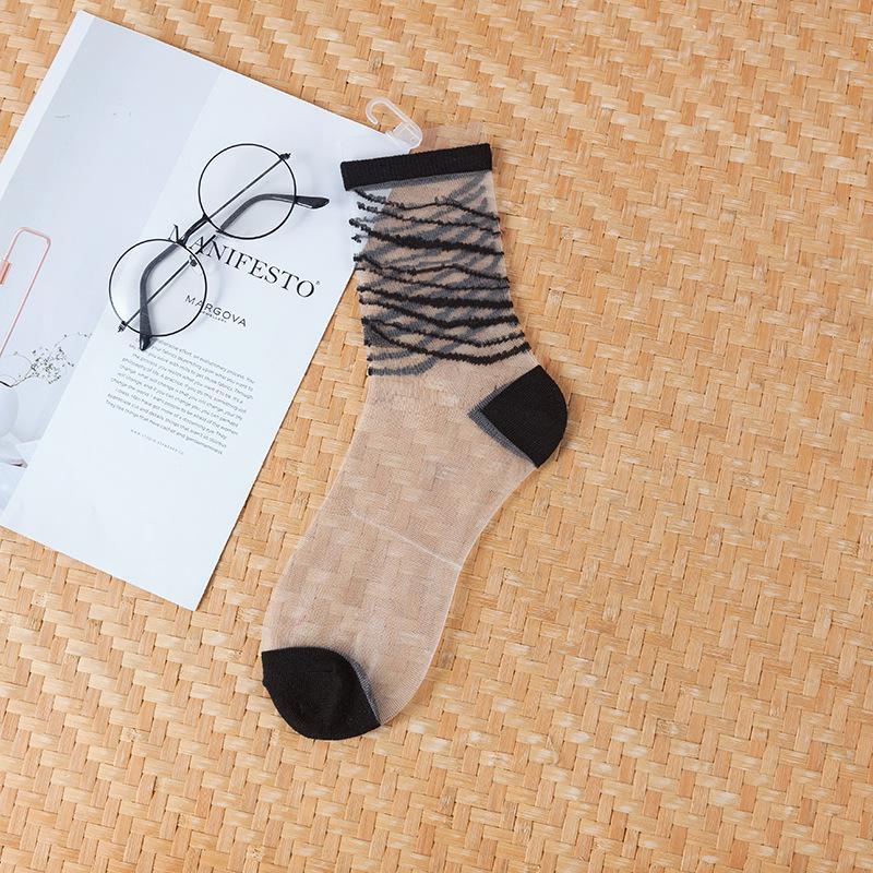 Women's Spring & Summer Sheer Crystal Ankle Socks - Japanese Style Boat Socks
