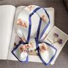Luxary Brand Design Flower Print Silk Scarf for Women Fashion Hair Headband Foulard Lady Skinny Bag Scarves Neckerchief Tie