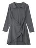 Women's Irregular Polo Collar Zipper Bodycon Dress - Spring/Autumn Fashion Chic Short Sleeve Skirt