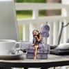 Fairy Statues Outdoor Copper Color Sleeping Garden Fairy Statue Fairy Figurines Resin Fairy Decorations Fairies Figurines For