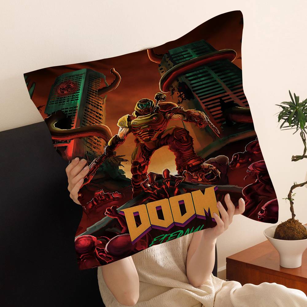 Game D-Dooms E-Eternal Personalized Picture Text Home Decorative Pillows Household Gifts 45X45Cm