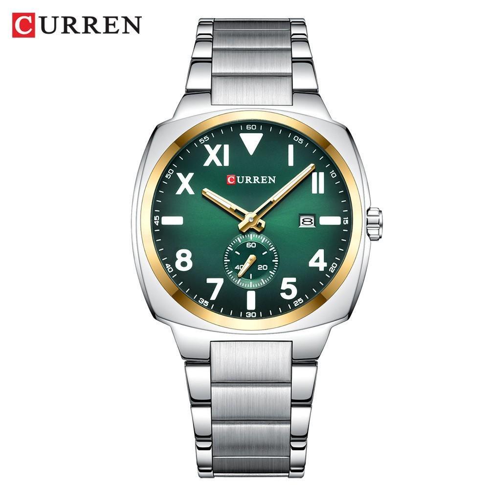CURREN Fashion Men's Quartz Watch Independent Seconds Dial and Date-Day Stainless Steel Waterproof Luminous Wristwatches