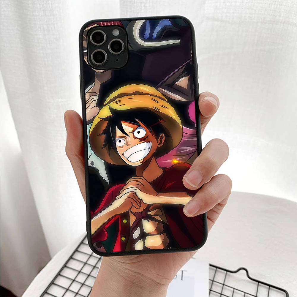 Case for iPhone 16 15 Plus 14 13 12 11 Pro 8 7 6S 6 SE 5S X XR XS Max Realme C30 C33 C31 9I Black Sofe Cover WI75 Anime One Piece