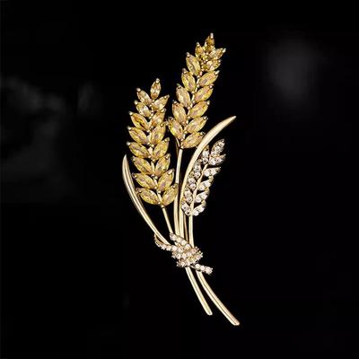 Spilla Delicata Spiga di Grano di Alta Gamma da Donna di Nicchia di Lusso Leggero Design di Alta Gamma Corsage Temperamento Spilla da Cappotto Accessori
