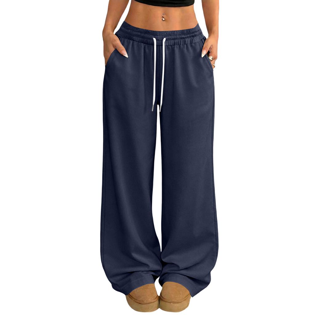 Women's Casual And Fashionable  Elastic Waist Loose Wide Leg Pants