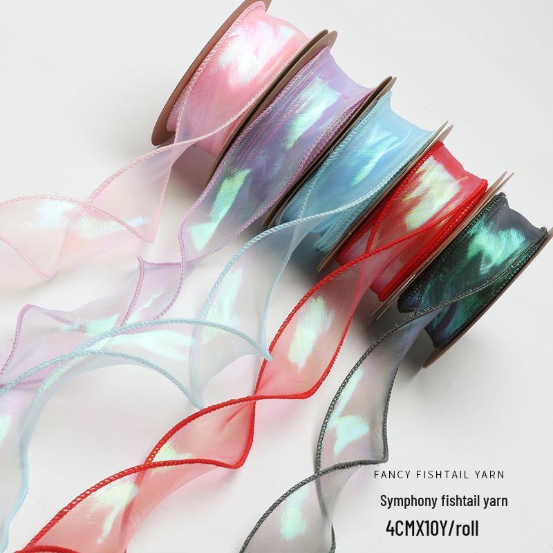 Irisierendes Fischschwanz-Seidengarnband für Geschenk und Bouquet DIY