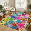 Floral Garden Theme Crystal Velvet Rug Personalized Custom Name Text Soft Floor Mat Home Decor
