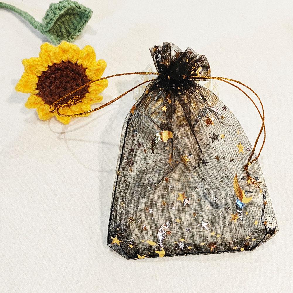 25/50/100pz Sacchetto Regalo Organza Luna Stella Multicolore Sacchetti per Gioielli Regali per Festa di Matrimonio Sacchetto per Caramelle Imballaggio Gioielli All'ingrosso