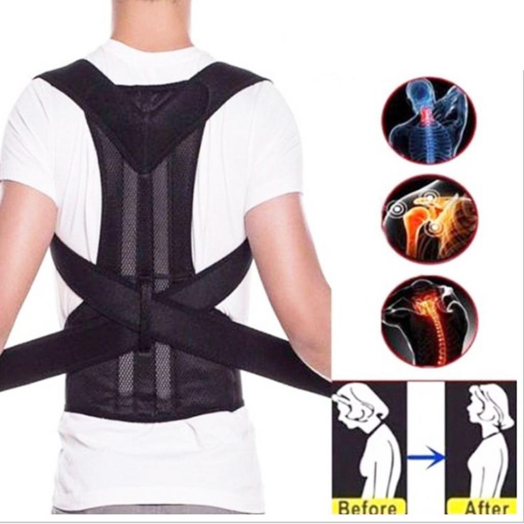 Women's Men's Support Posture Correction Straight Hold For - Black, M