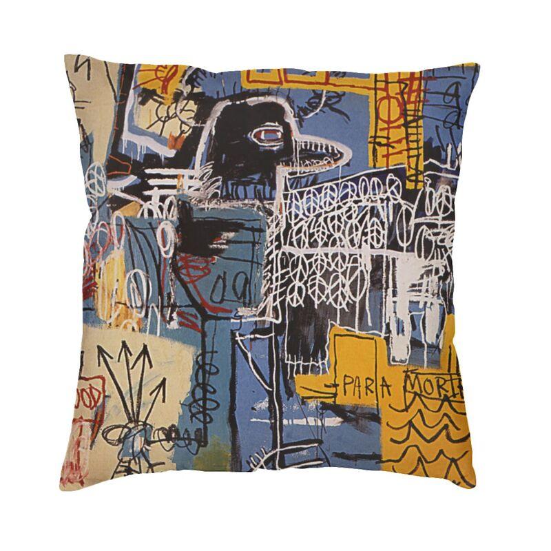 Basquiats New York Street Graffiti Cushion Cover 60x60cm Polyester Throw Pillow Case for Sofa Square Pillowcase Home Decorative