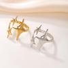 New Personalized Y2K Three-Star Open Ring in Titanium Stainless Steel with 18K Gold Plating