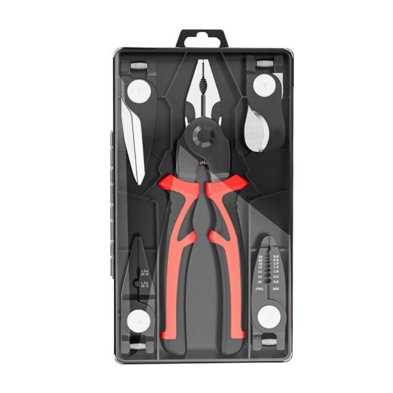 

Heavy Duty Alloy Steel 5 In 1 Replaceable Head Pliers Precise Wire Stripper Tool With Safety Lock For Electrician Repair 1