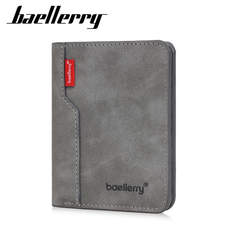 Baellerry Men Short Wallets Vintage Design Thin Bi-fold Wallet Business Card Holder Fashion Purse GZW