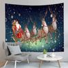 Cartoon Elk Home Decor Tapestry Cute Christmas Art Wall Hanging Living Room Bedroom Dorm Wall Decor Backdrop Cloth