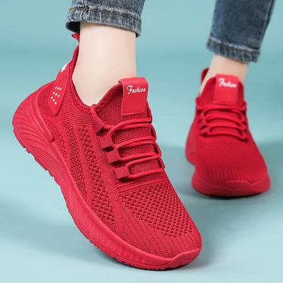 Women's Shoes Soft Soles Are Not Tired Feet, Summer Platform Shoes Breathable Fly-woven Sports Shoes Comfortable Casual Shoes Shoes Women's Versatile