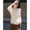 DEMANA Women's Lyocell Blend Long Sleeve Round Neck T-shirt