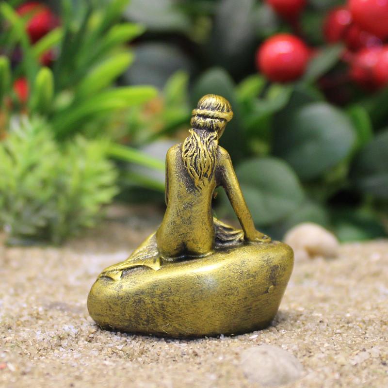 Mermaid Resin Sculpture With Copper Finish For Home Decor And Giftgiving