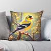 Amerikaanse Distelvink Vierkante Kussensloop Polyester Linnen Fluweel Creatieve Rits Decor Huis Kussenhoes