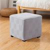 1PC Square Jacquard Ottoman Slipcover Durable Stretch Footrest Cover Anti-slip Storage Stool Furniture Protector Pouf Cover Home