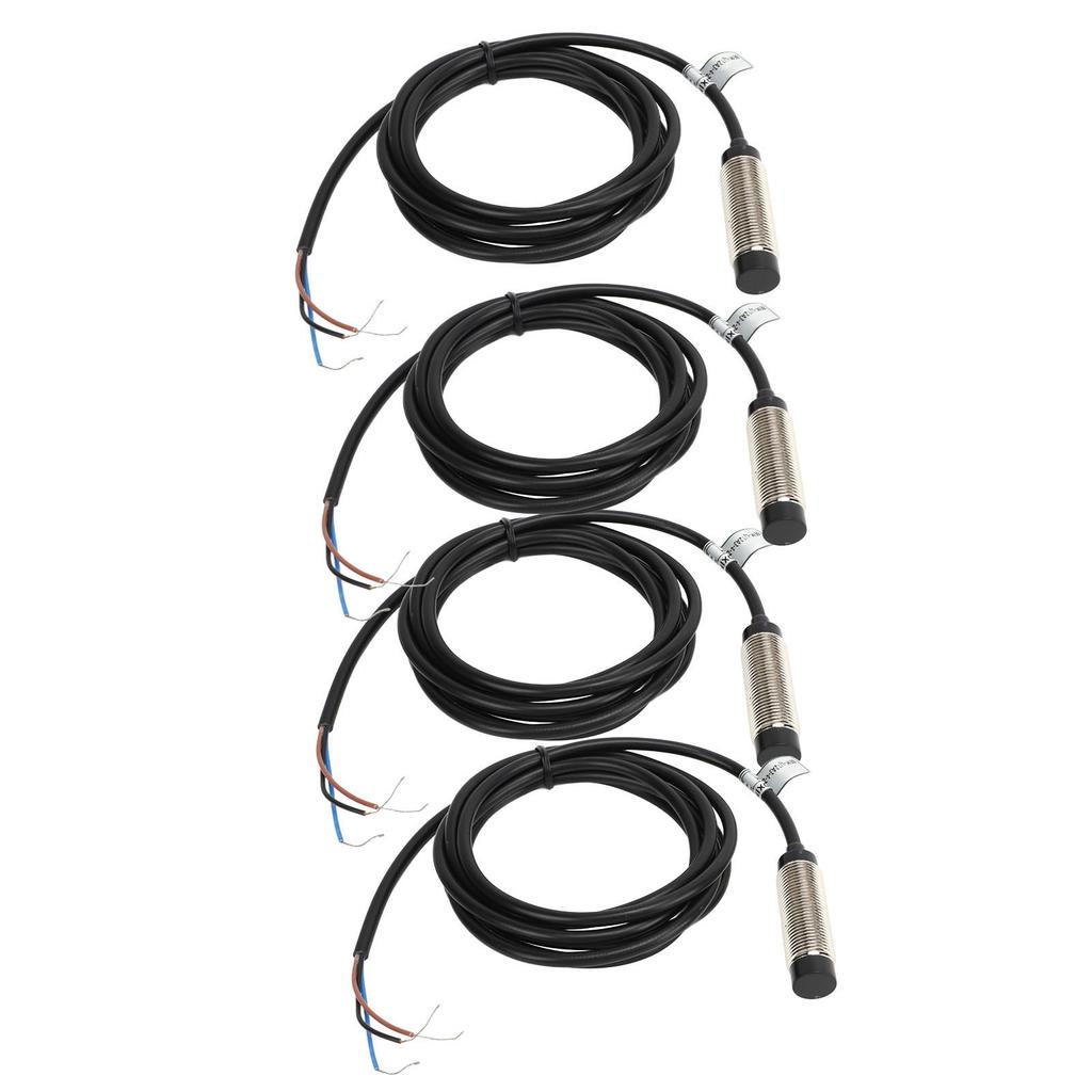 4 Sets Proximity Sensor 3 Wire NPN NC Contact Inductive Proximity Switch 4mm Detection Distance