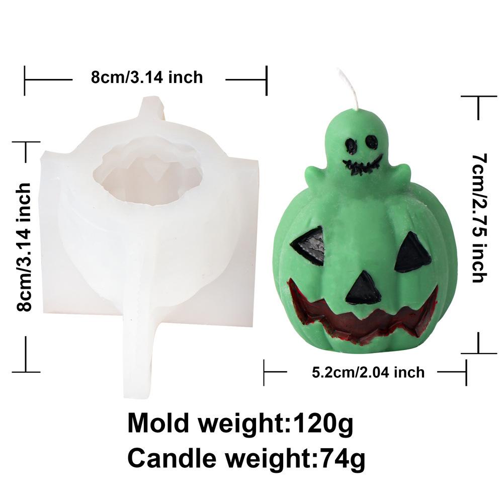 Halloween Gestapelte Kürbis Kerzenform DIY Handgemacht Böser Kürbis Totenkopf Pflanze Harz Gipsform Handwerk Party Dekoration