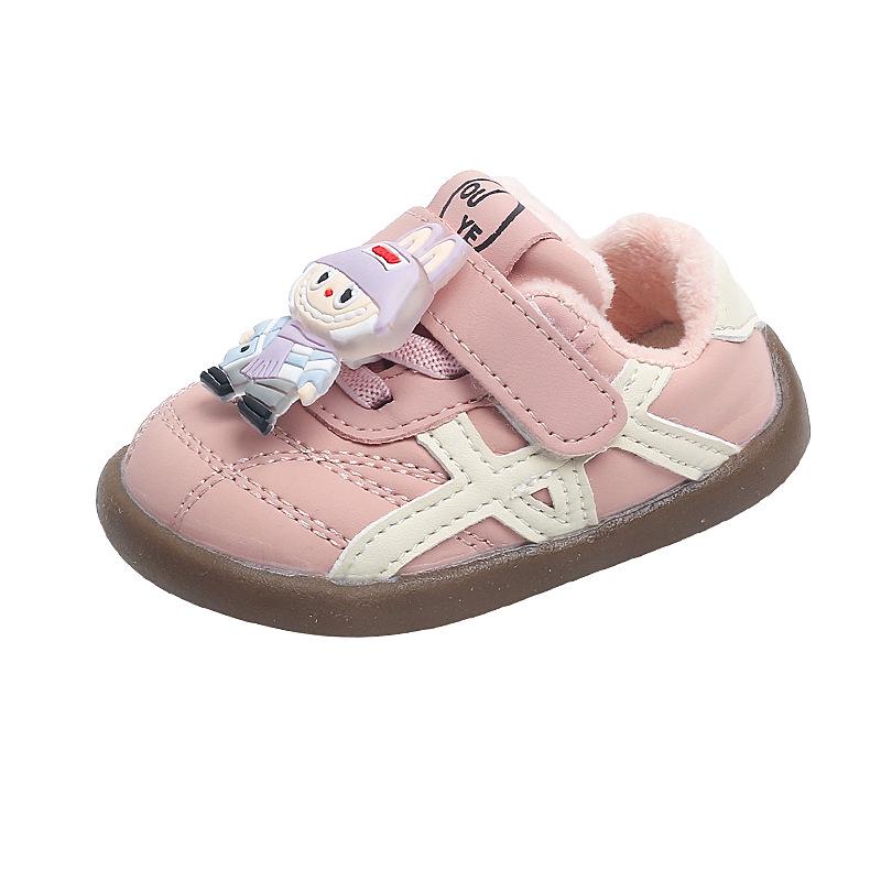 Autumn/Winter 2025 Light-Up Cartoon Soft Sole Baby Shoes with Fleece Lining - Unisex Toddler Board Shoes