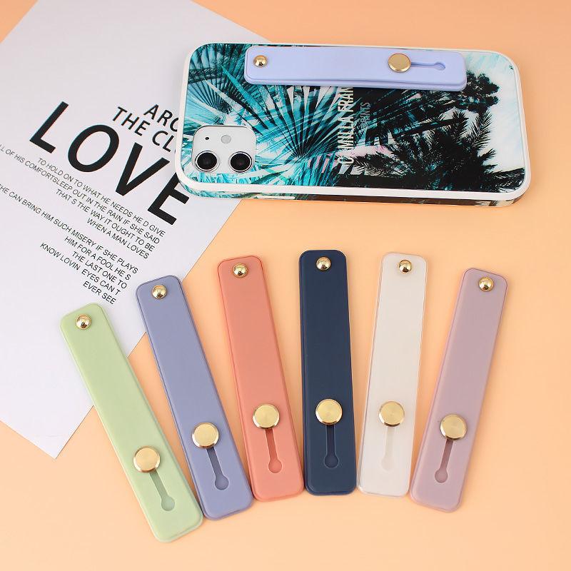 Wrist Band Hand Band Finger Grip Mobile Phone Holder Stand Push Pull Universal Plain Color Phone Socket Holder for iPhone Xiaomi 5