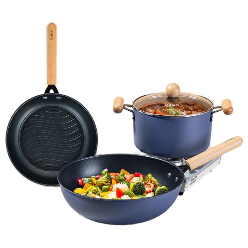 Debo Non-stick 3-Piece Iron Cookware Set