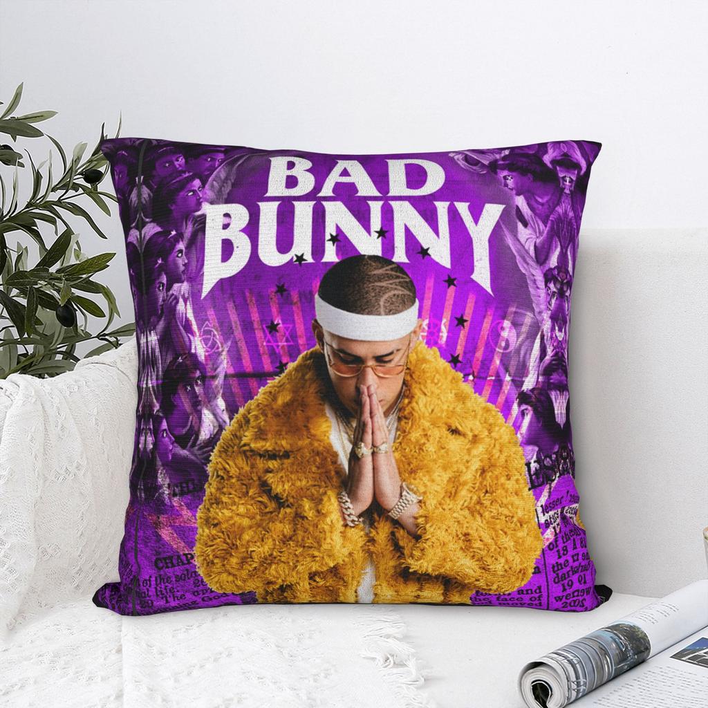 Bad World Tour Music Square Pillowcases Polyester Seat Bunny Cushion Case Cute Decorative Pillowcase 45*45