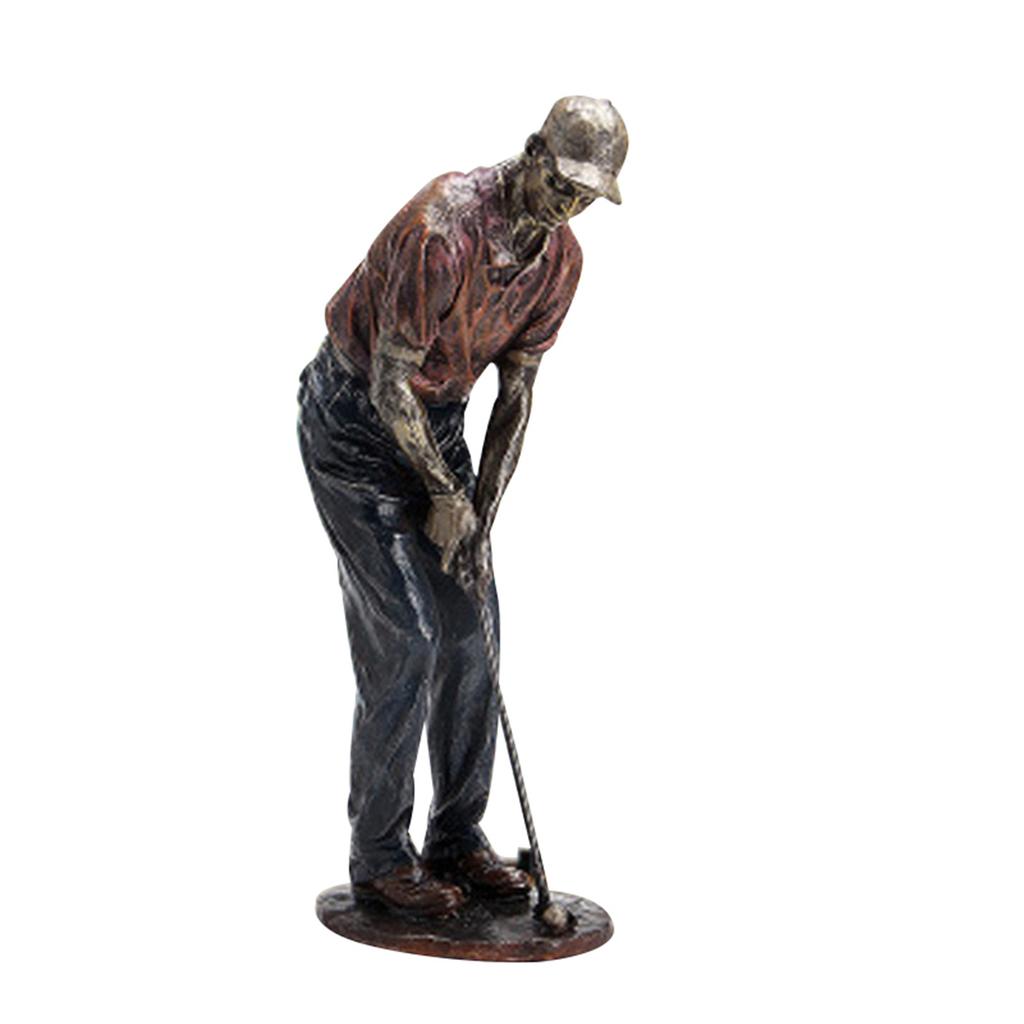 Golfer Figurine Statue Decor Vintage Golfer Sculpture Swinging A Golf Club Housewrming Gift Choice For Your Family Or Friends