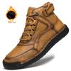 New Men's Outdoor Casual Shoes 2024 High Quality Running Shoes Handmade Leather Sneakers Comfort Breathable Winter Warm Boots
