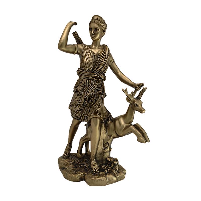 Artemis Sculpture Ornament: Moon Goddess Retro Decoration