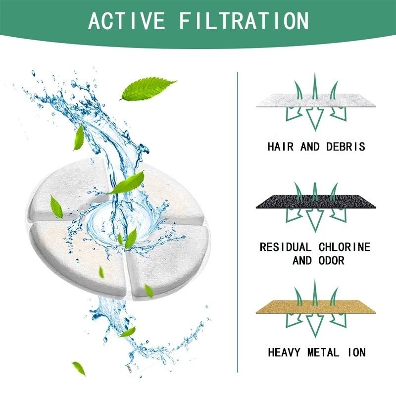 4Pcs Pet Water Dispenser for Cats Round Type Filter Cotton Filter for Dogs Coconut Shell Activated Carbon Filter Dog Accessories