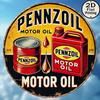 Vintage Pennzoil Motor Oil Metal Sign Retro Garage Decor Man Cave Gift 8x8 Inch Wall Art
