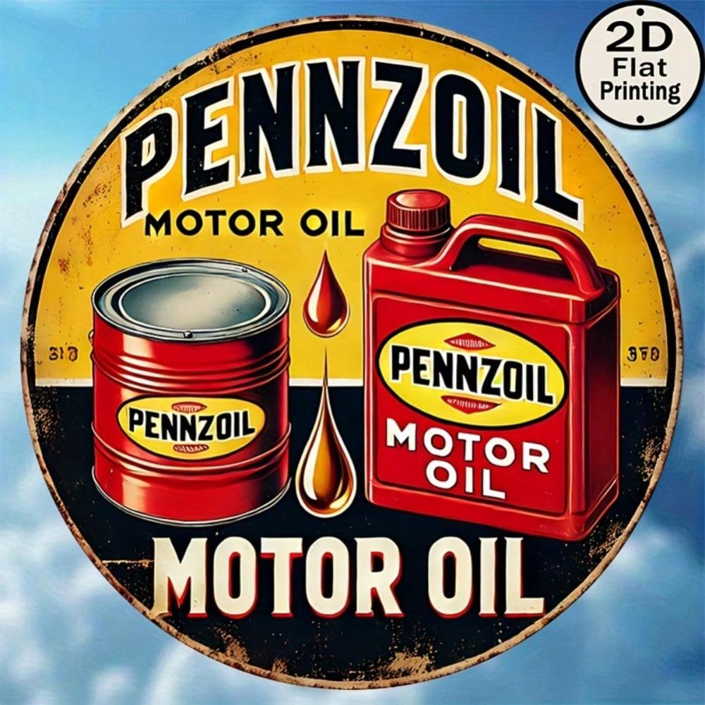 Vintage Pennzoil Motor Oil Metal Sign Retro Garage Decor Man Cave Gift 8x8 Inch Wall Art