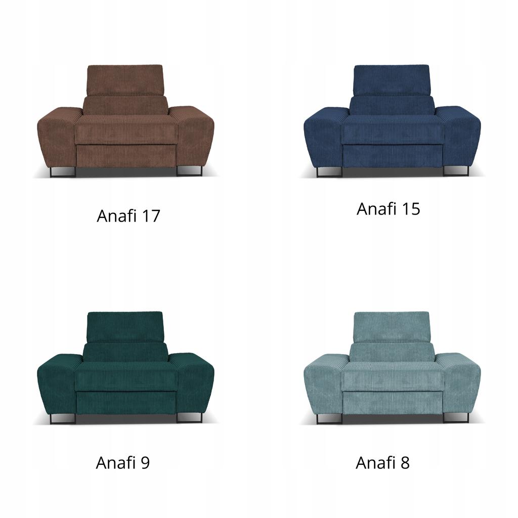 Sessel Savio Wohnzimmer Family Möbel j.grau Cord reg Kopfstütze