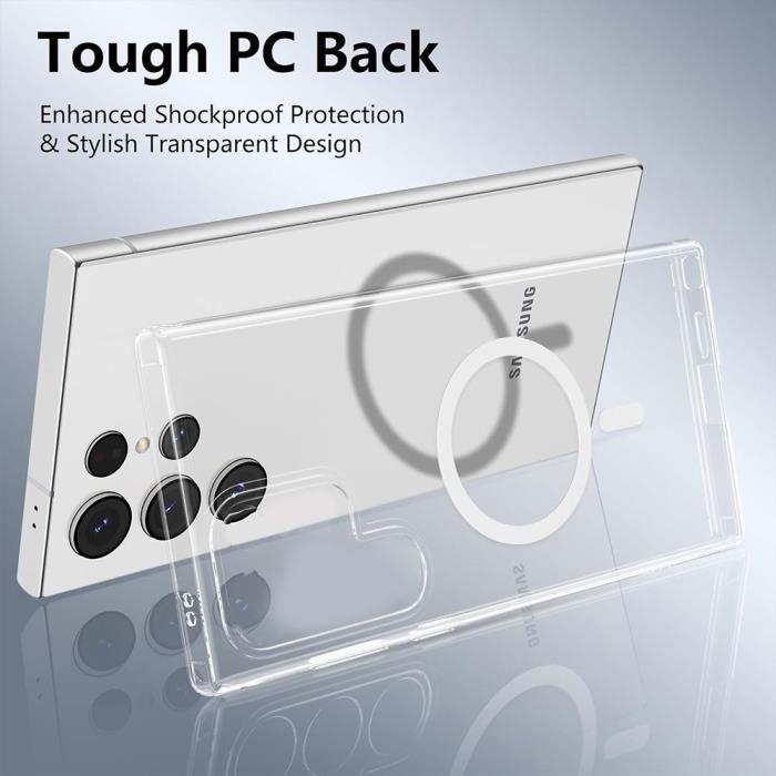 Coque Hybrid PC pour Samsung Galaxy S25 Ultra Cercle Magnétique avec 2 Verres Trempés Intégral