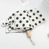 Retro Polka Dot Dual-Use Folding Umbrella: Windproof, Sturdy, Automatic Sunshade for Women