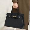 Borsa da Donna più Venduta Pelle di Vacchetta Platino Motivo Struzzo Moda di Alta Gamma Grande Capacità per Pendolari Singola Spalla Borsa a Mano