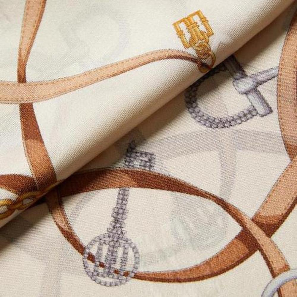 Daks Navy Chain Pearl Point Silk Scarf Dcsc3e011