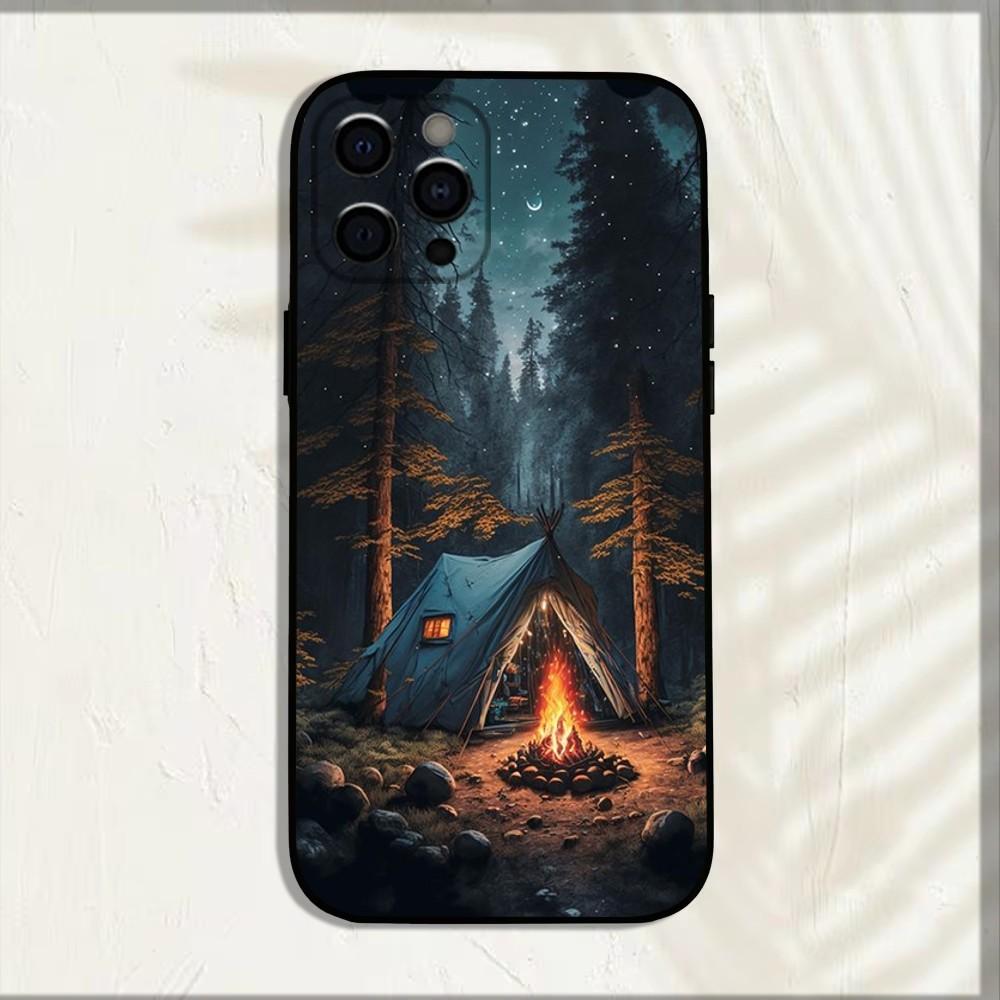 

Nature outdoor camping Phone Case For Apple iPhone 15,14,13,12,11,Pro,X,XS,Max,XR,Plus,Mini Soft Black Cover iPhone13mini