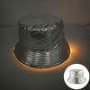 Unisex LED Világítós Hímzett Bucket Kalap Logóval és Egyszínű Lapos Tetővel