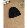 Fall/Winter Street Fashion Distressed Knit Cap for Men and Women, Versatile Retro Metal Cross Emblem Wool Hat, Couple Beanie Cap