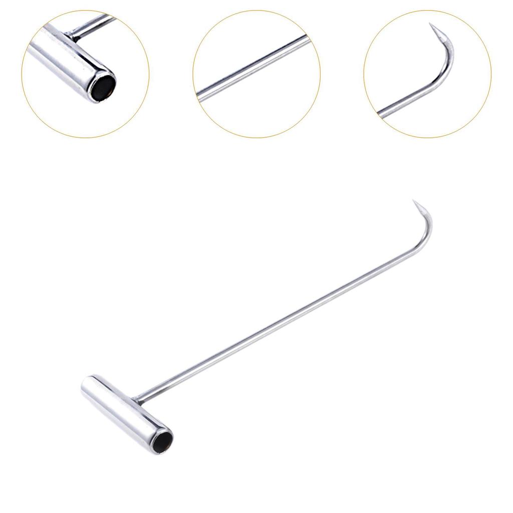 Manhole Hook Tool with T Shape Handle Rolling Lifting Butcher Pull L